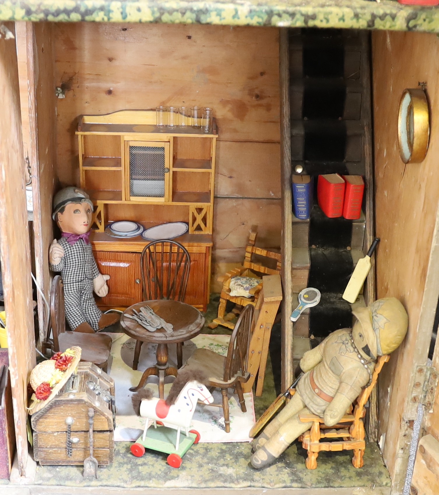 A very large English dolls’ house, circa 1840-1850, 150cm high